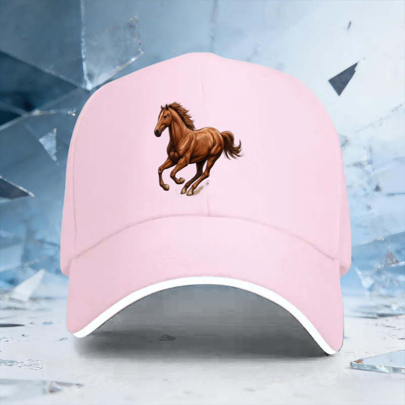 TEMU 1pc Of Adjustable Sandwich Hat With A Horse Print Pattern, Men's And Women's Outdoor Sports Style, Ideal Gift For , Hiking, And Camping, A