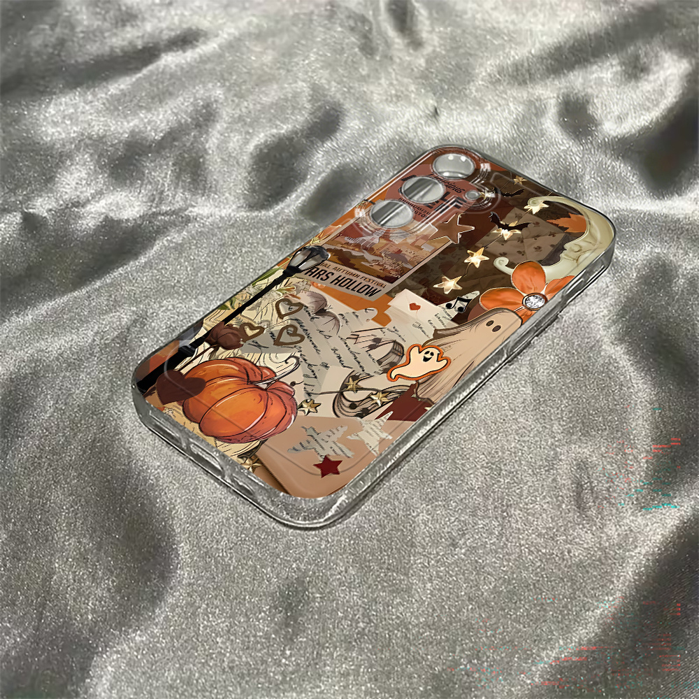 TEMU Phone Case - Autumn Festival Decorations Designed For High-end Fashion Anti-fall Transparent Phone Case, Suitable For Galaxy A02 A03 A10 A11 A12