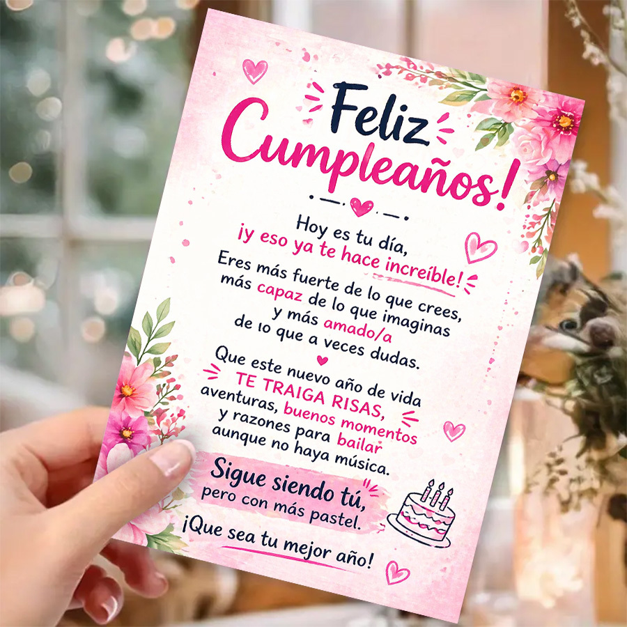 TEMU 1 tarjeta de felicitación de española elegante para mujeres, hermana, , o , para una de alegre, ofreciendo cálidos, , , y amor en un