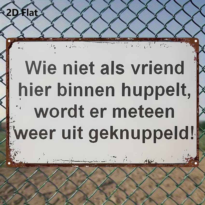 TEMU 2D Plat, Metalen Schildbord Schilderij, 2D Plat, IJzeren Kunst in Stijl, Humoristische Tekst Slogan Decoratie, 20*30cm/8*12in, Nostalgische