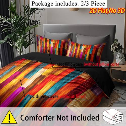 2 3pcs 2d flat printing spring summer new iridescent wood texture soft duvet cover set 1 x duvet cover and 1 2 x pillowcases no filling 100 polyester fiber hd machine washable multi size suitable for bedroom