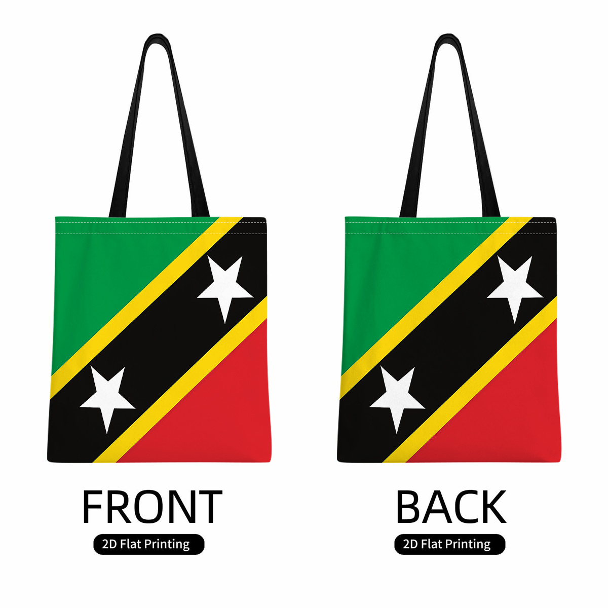 TEMU 1pc Shoulder Bag Saint And Nevis 2d Print Durable Tote With Fixed Strap, Vintage Design For Daily Commute And Casual - Perfect Gift For Her,