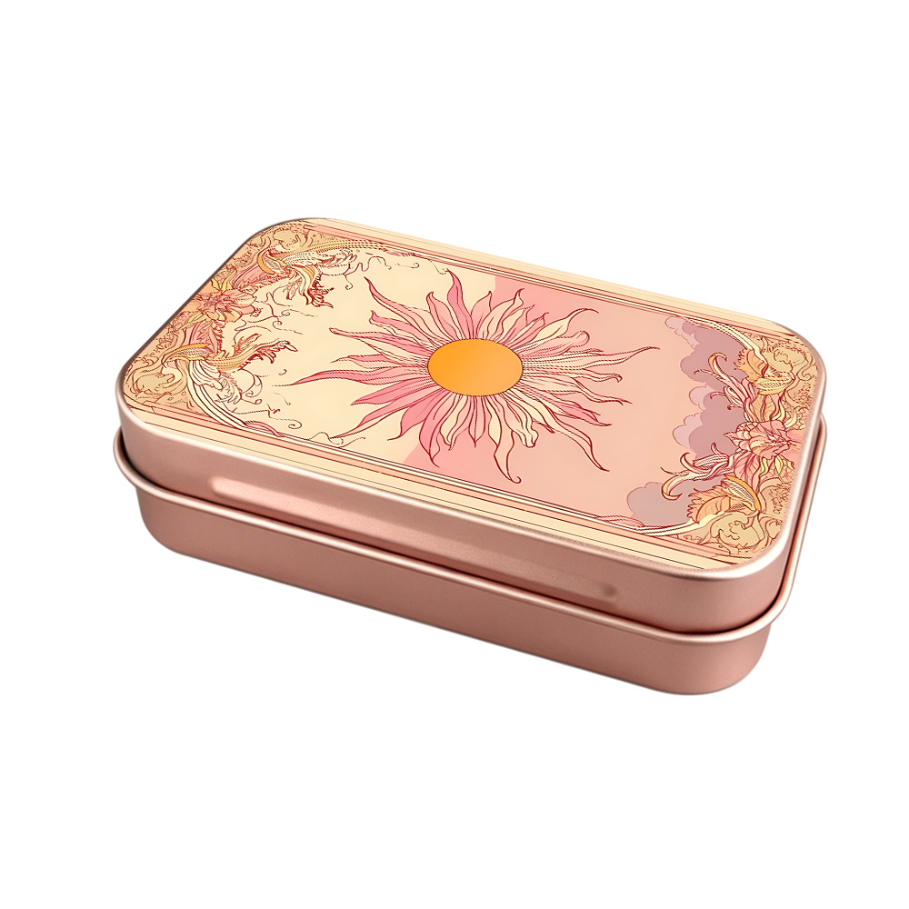 TEMU 1pc Pink Metal Tin Box, Mini Lidded Storage Bins With - & Floral Pattern, Storage Container, Organizer Box For Bedroom, Office, Dorm, Decorative