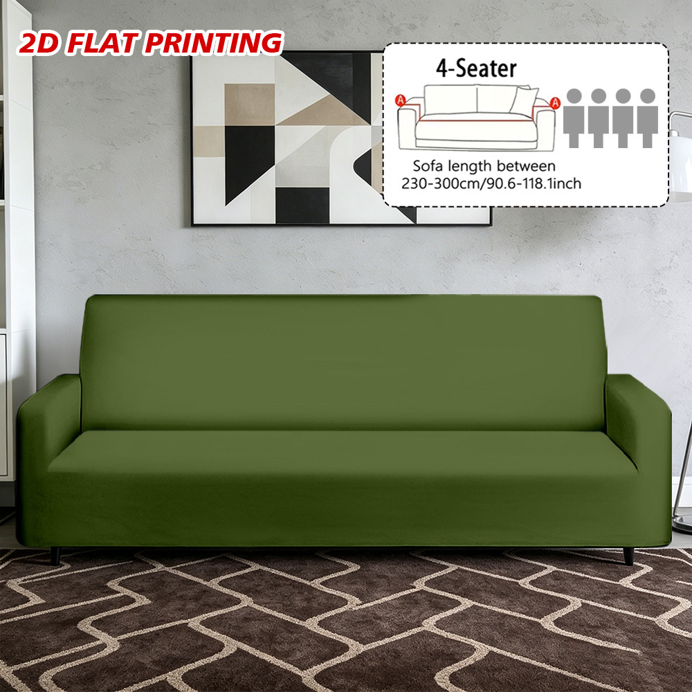 TEMU 2d Flat Printing 1pc Olive Green Sofa Cover Full Cover Protective Cover Universal Sofa Cover -piece Fabric Sofa Cover Furniture Dust Cover Sofa