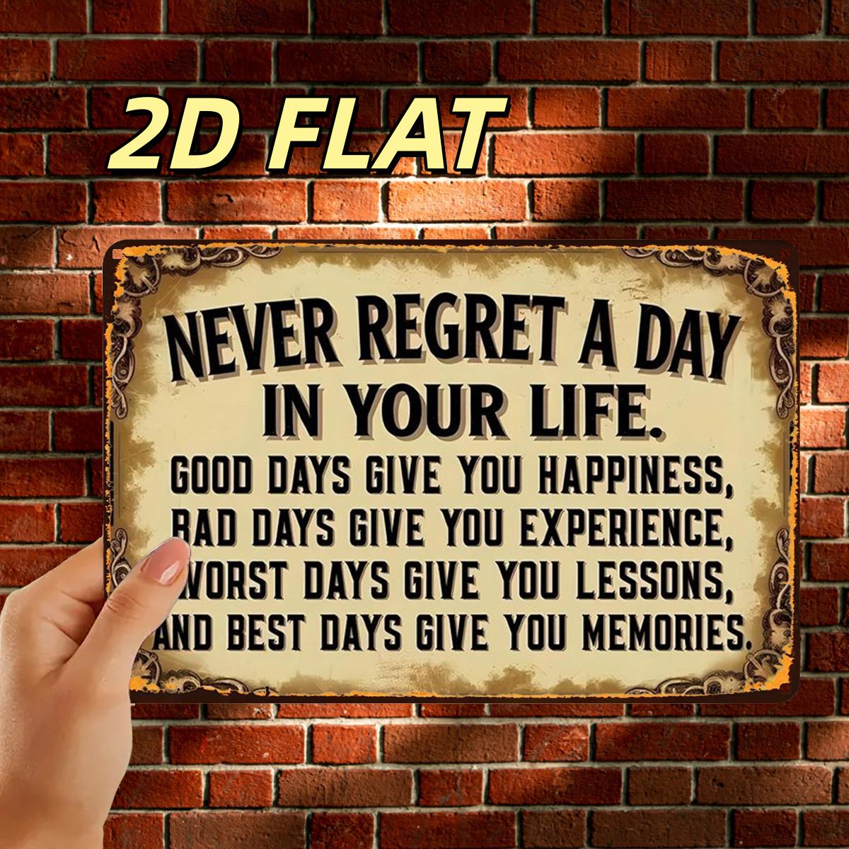 TEMU 2d Flat, 2d Flat,1pc, Interesting Retro Vintage Motivational Wall Signmetal Iron Sign, Pre-drilled Holes, Suitable For Indoor, Garden,outdoor,