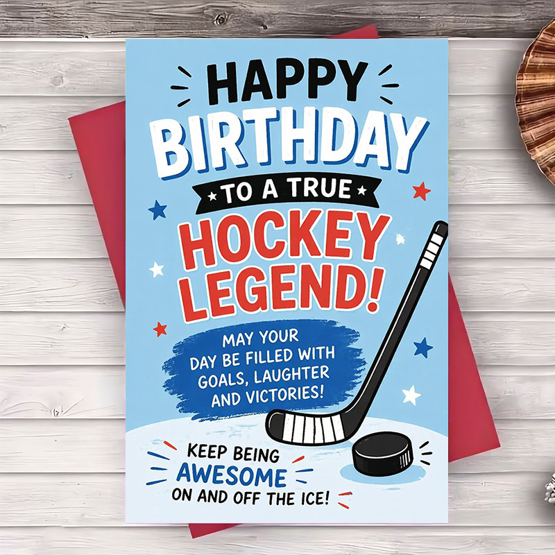 TEMU 1 Greeting Card Happy Birthday To A True Hockey Legend Greeting Card For Hockey Fans And