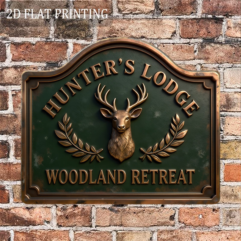 TEMU 2d Flat, 2d Flat 1pct Vintage Metal Sign Hunter's Decor Ideal For Cabin Wall Outdoor Area Decoration, 2d Flat