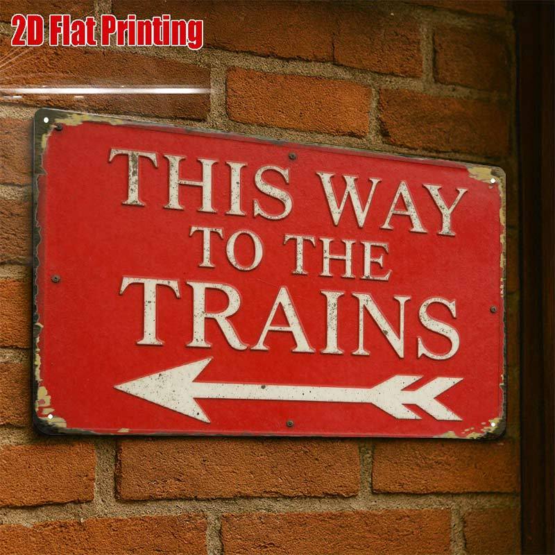 TEMU 2d Flat - 2d Flat 1pc, Train Sign Creative Board - Wall Art Gift, For Wall Art Decoration