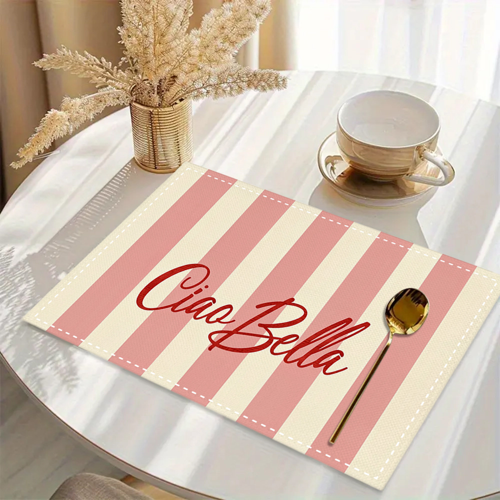 TEMU Set da 4 tovagliette Bella adatte per , casa e campeggio - Eleganti protezioni per tavolo a tema con stampa Bella, lavabili a per decorazione