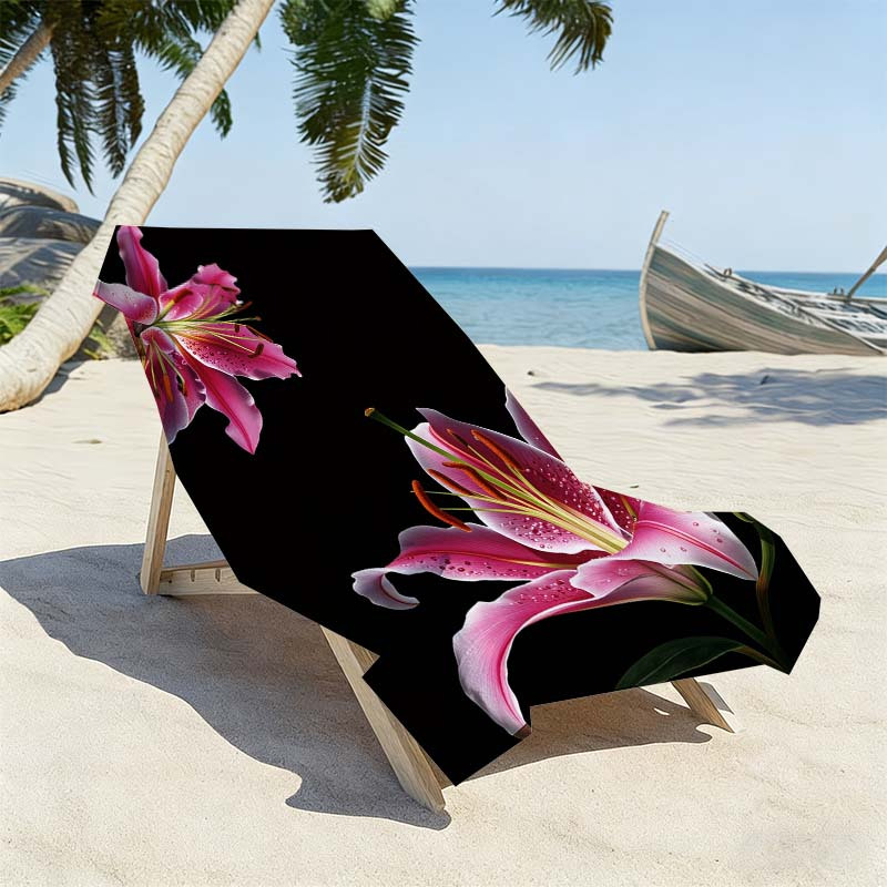 TEMU 1pc Floral Print Beach Towel - Soft And Comfortable - Perfect For Outdoor Beach Trips, Swimming, Gym, Yoga, And A Great Gift For Thanksgiving,