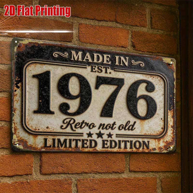 TEMU 2d Flat, 2d Flat1pcs,vintage 1976 Retro Metal Signcreative Tin Sign -8x12 Wall Art Gift For Decor|iron Construction, Metal Wall Art Decor, 2d