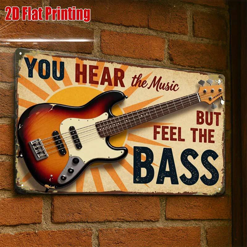 TEMU 2d Flat - 2d Flat1pc, Vintage Guitar Metal Sign Decor Creative Tin Sign -8x12 Wall Art Gift For Decor|iron Construction, Metal Wall Art Decor
