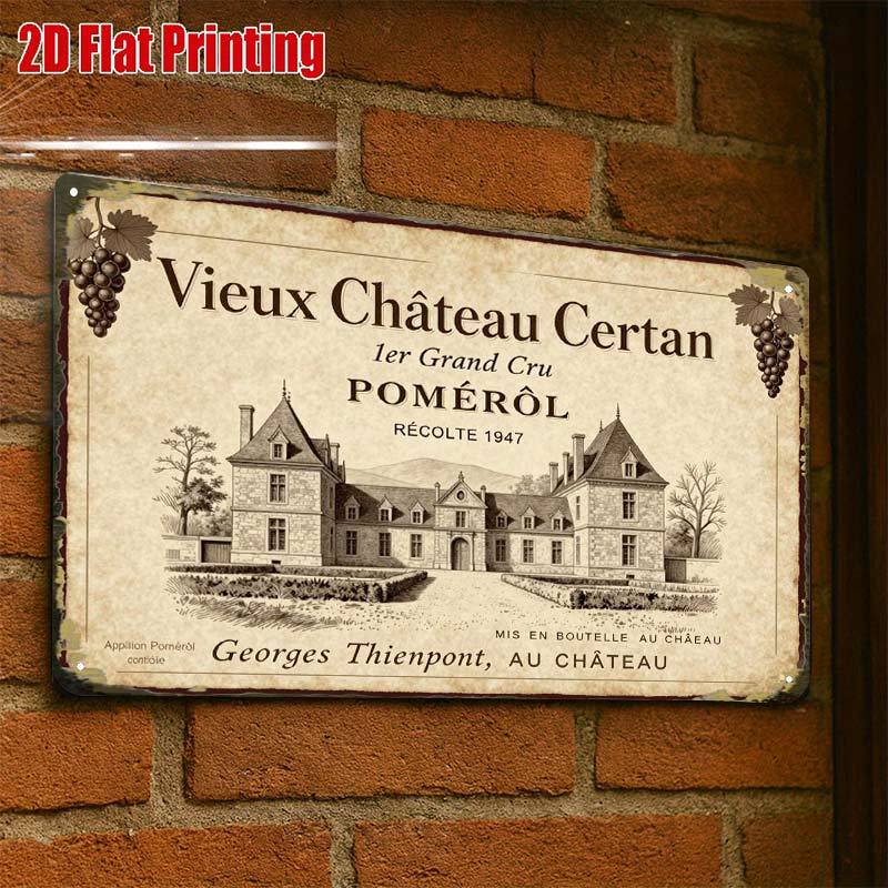 TEMU 2d Flat - 2d Flat1pc, Vintage Wine Printcreative Tin Sign -8x12 Wall Art Gift For Decor|iron Construction, Metal Wall Art Decor