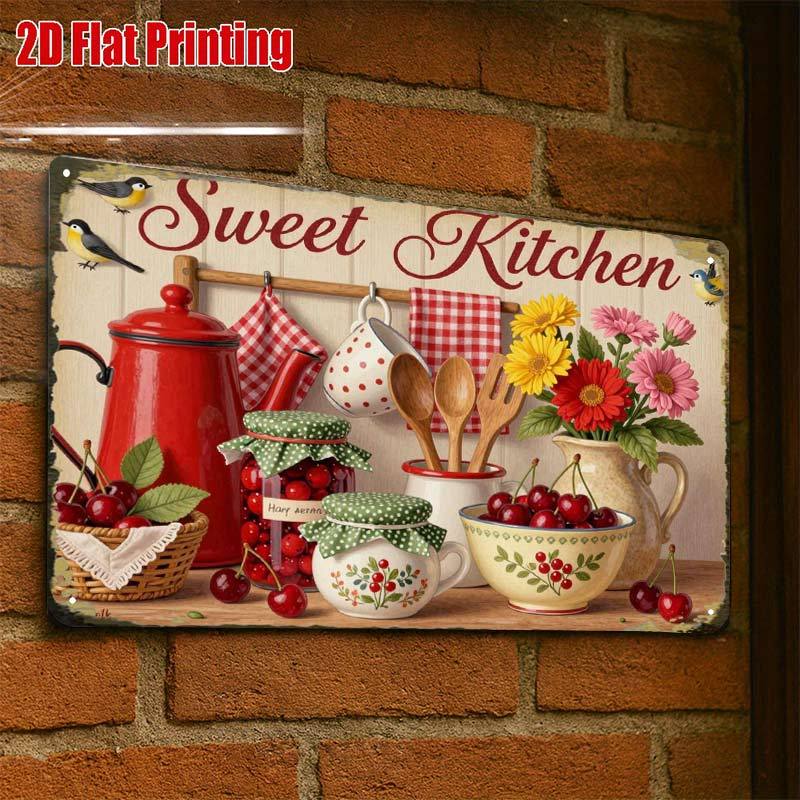 TEMU Plat 2D, 1 pièce, Décoration de cuisine douce, Panneau créatif en étain - 8x12, Art mural pour café et garage, Cadeau pour décoration |