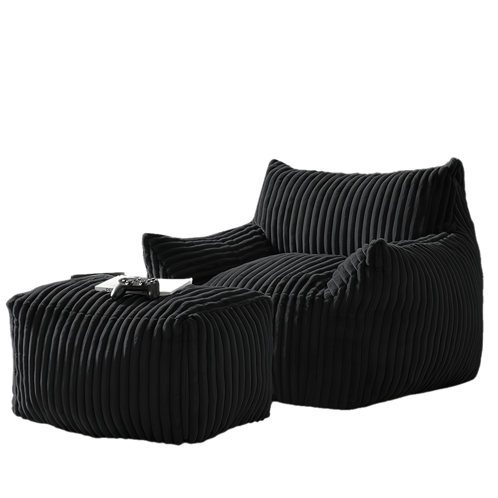 Image of Soft Fluffy Lazy Sofa, Cloud-like Soft Single Sofa, Comfortable Floor Leisure Chair, Corduroy Bean Bag Chair, No , Suitable For Living Room And Bedroom And Apartment, /pink