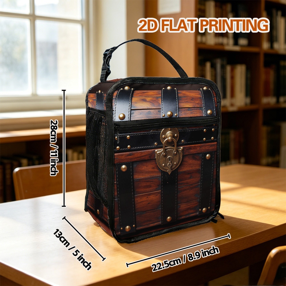 TEMU 1pc Insulated Lunch Cooler Bag With Chest Lock Locking System & Zipper Closure, Oxford Cloth Thermal Suitable For For Home, Office, Picnic,