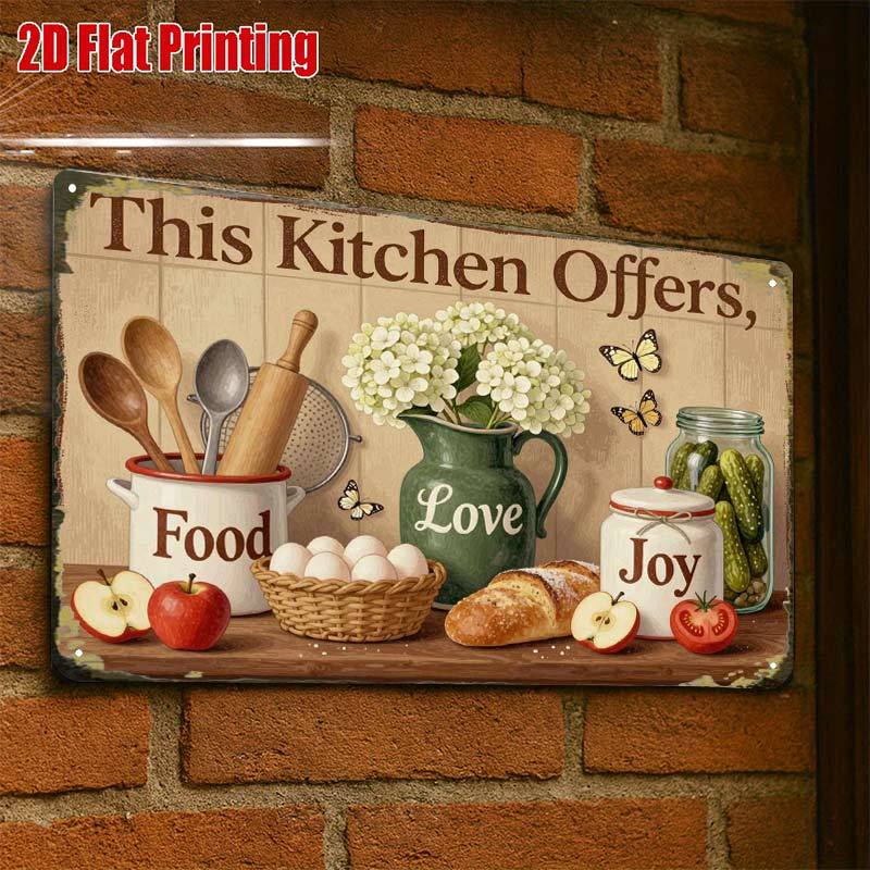 TEMU 2d Flat, 2d Flat1pcs,vintage Kitchen Wall Art Sign Decorcreative Tin Sign -8x12 Wall Art Gift For Decor|iron Construction, Metal Wall Art Decor,