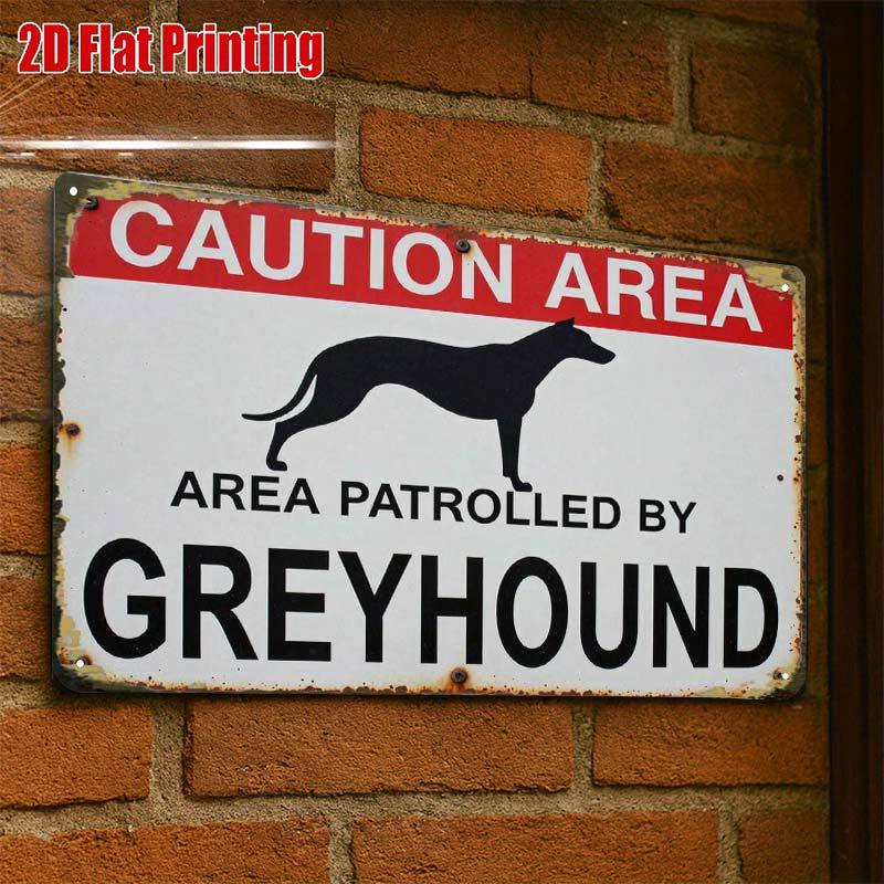 TEMU 2d Flat - 2d Flat1pc, Vintage Greyhound Caution Area Metal Signcreative Tin Sign -8x12 Wall Art Gift For Decor|iron Construction, Metal Wall Art