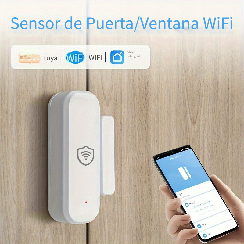 1pc/2pcs   smart wifi puerta/ventana compatible con alexa y google home,   de alarma de seguridad magnética inalámbrica,     real de puerta/ventana,   inteligentes,   voltaje (sin cableado) para automatización   y monitoreo de mascotas