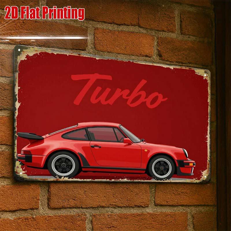 TEMU 2d Flat, 2d Flat1pcs,vintage Red Car Metal Signcreative Tin Sign -8x12 Wall Art Gift For Decor|iron Construction, Metal Wall Art Decor, 2d Flat