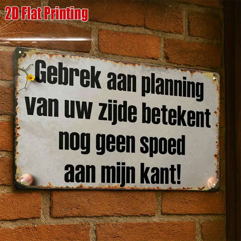 TEMU 2d Flat - 2d Flat1pc, Rustic Metal Sign With Dutch Quotecreative Tin Sign -8x12 Wall Art Gift For Decor|iron Construction, Metal Wall Art Decor