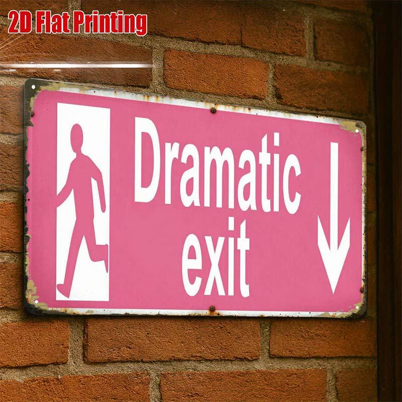 TEMU 2d Flat 1pc Pack, Dramatic Exit Sign Decor Creative Wooden Board - Shop Garage Wall Art Gift, For Decorating | Wooden Structure, Wooden Wall Art