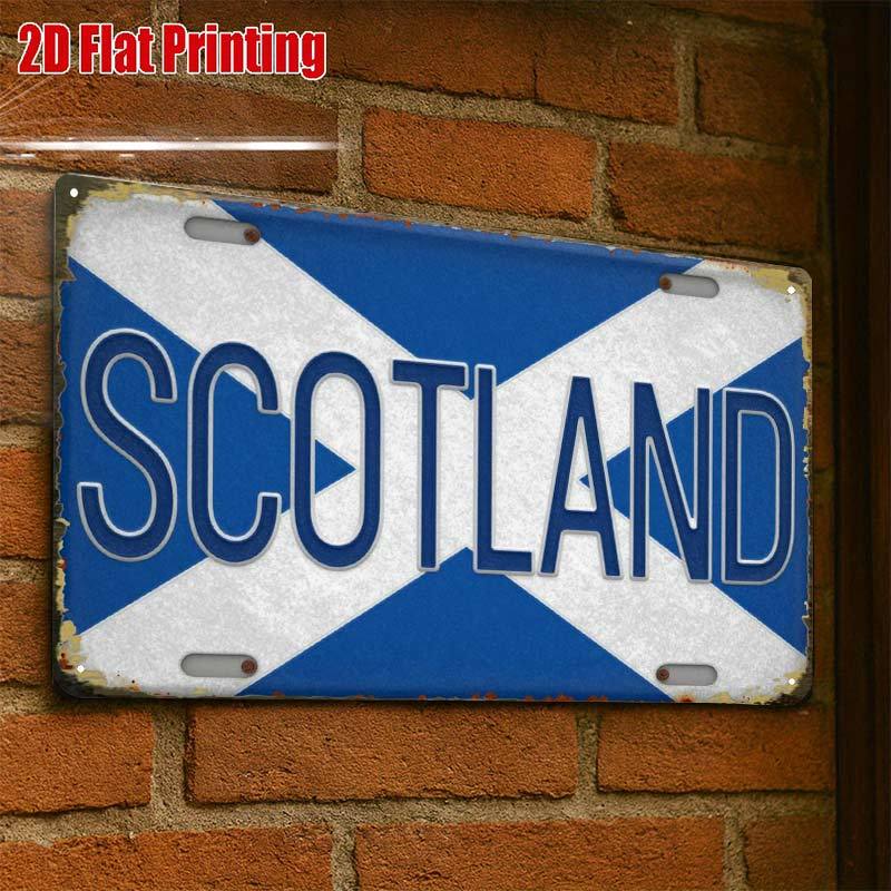 TEMU 2d Flat, 2d Flat1pcs,vintage Scotland Flag Metal Signcreative Tin Sign -8x12 Wall Art Gift For Decor|iron Construction, Metal Wall Art Decor, 2d