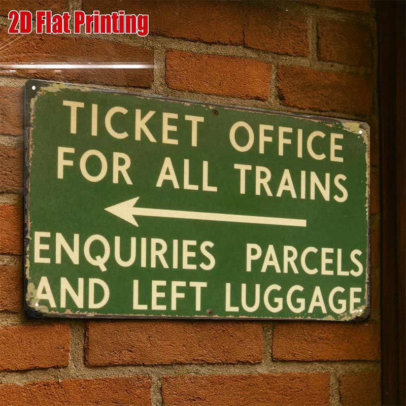 TEMU 2d Flat - 2d Flat1pc, Vintage Railway Station Sign Decor Creative Tin Sign -8x12 Wall Art Gift For Decor|iron Construction, Metal Wall Art Decor
