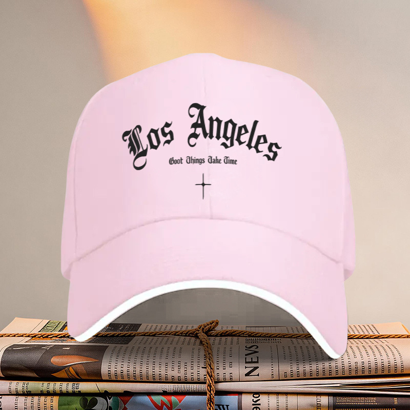 TEMU 1pc, Printed Los Angeles Adjustable Sandwich Cap, Lightweight Printed Craft Women's Hat, Trendy Men's Hat, Ideal Gift For Weddings, Parties,