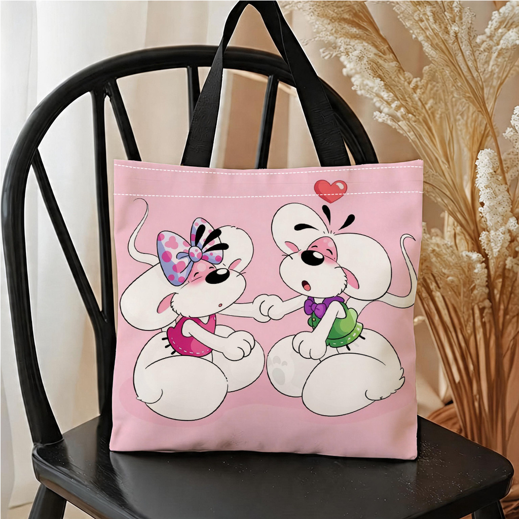 TEMU A Cute Mouse Women's Tote Bag, Large-capacity Double-sided Print Shopping Bag, Daily Use Bag For Students' After-school Classes, Simple And
