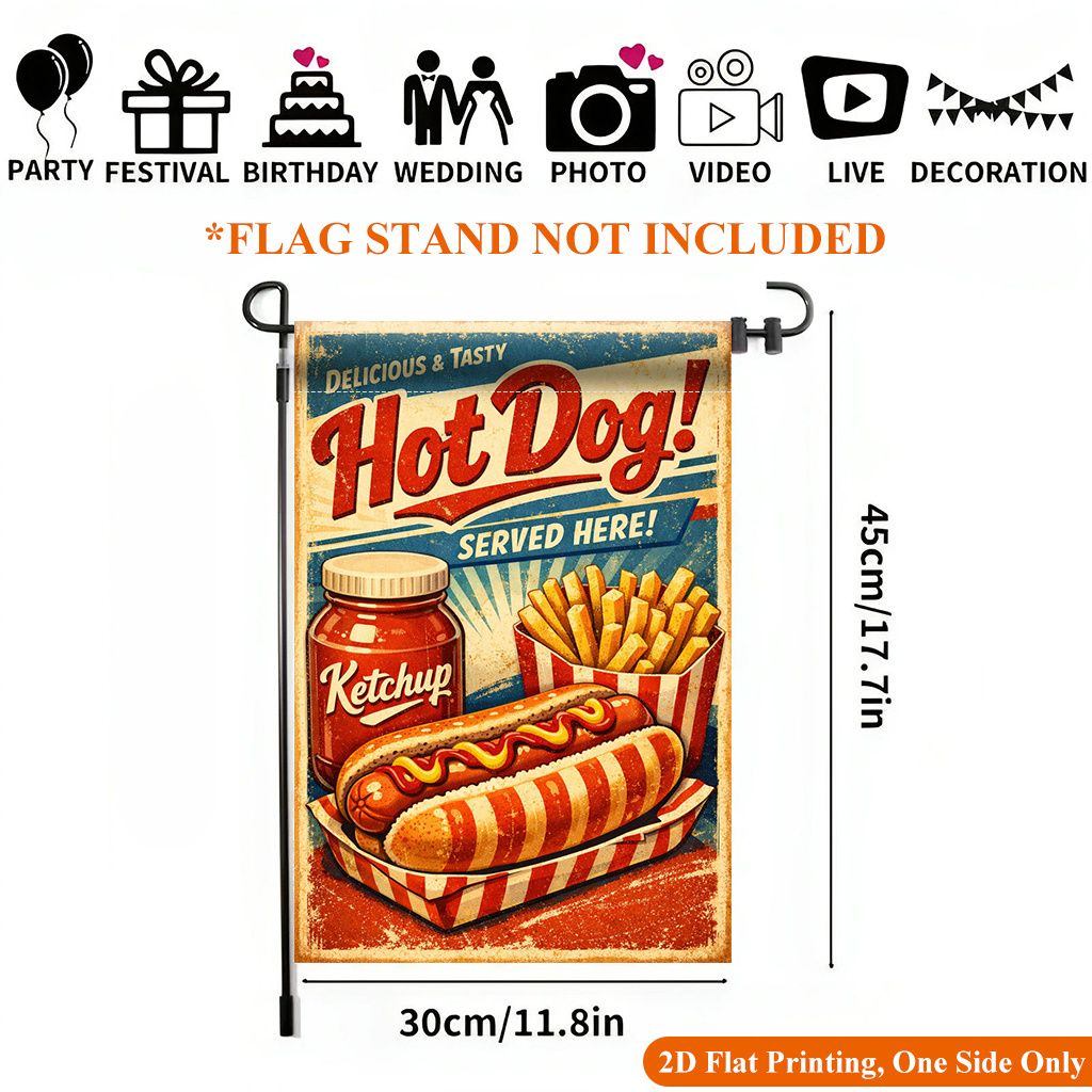 TEMU 2d Flat - 2d Flat - 2d Flat Printing Garden Flag 1pc, Enjoy Garden Flag - Single-sided Printed Outdoor Decor For Home And Garden, Holiday