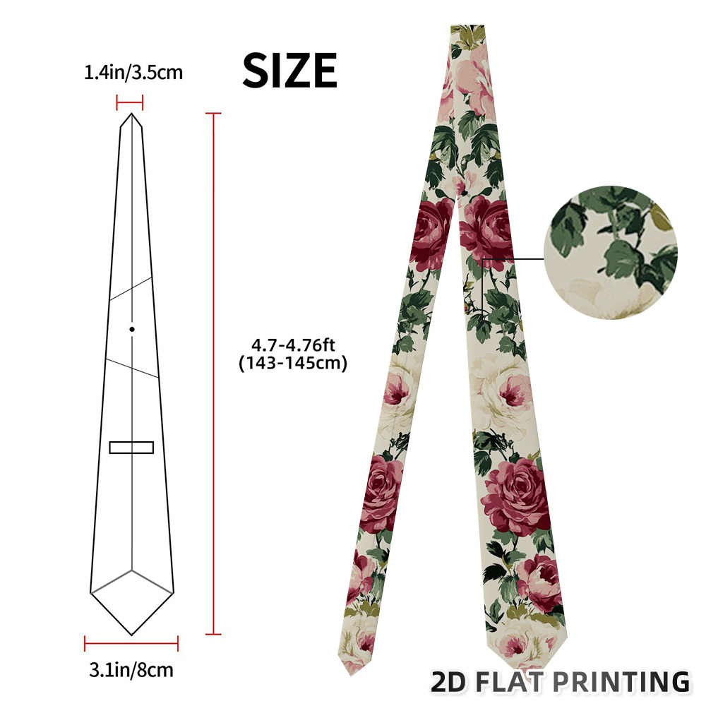 TEMU 1pc Fashion Vintage Design Pattern Stylish Tie Great For Formal Dinners, Holiday Gatherings, Celebratory Events And Moments, Versatile Design