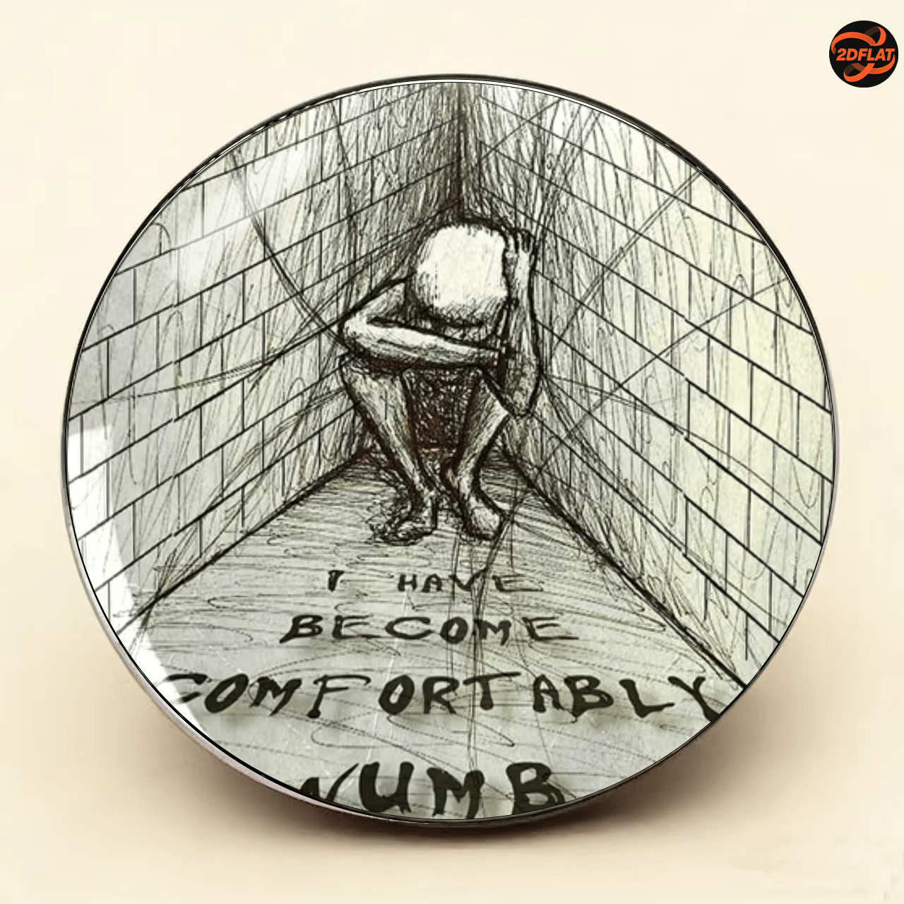 TEMU 2d Plane European And Style Comfortable Numb Theme Stainless Steel Brooch -painted Style Character Creative Pin Rock Band Lyrics Peripheral
