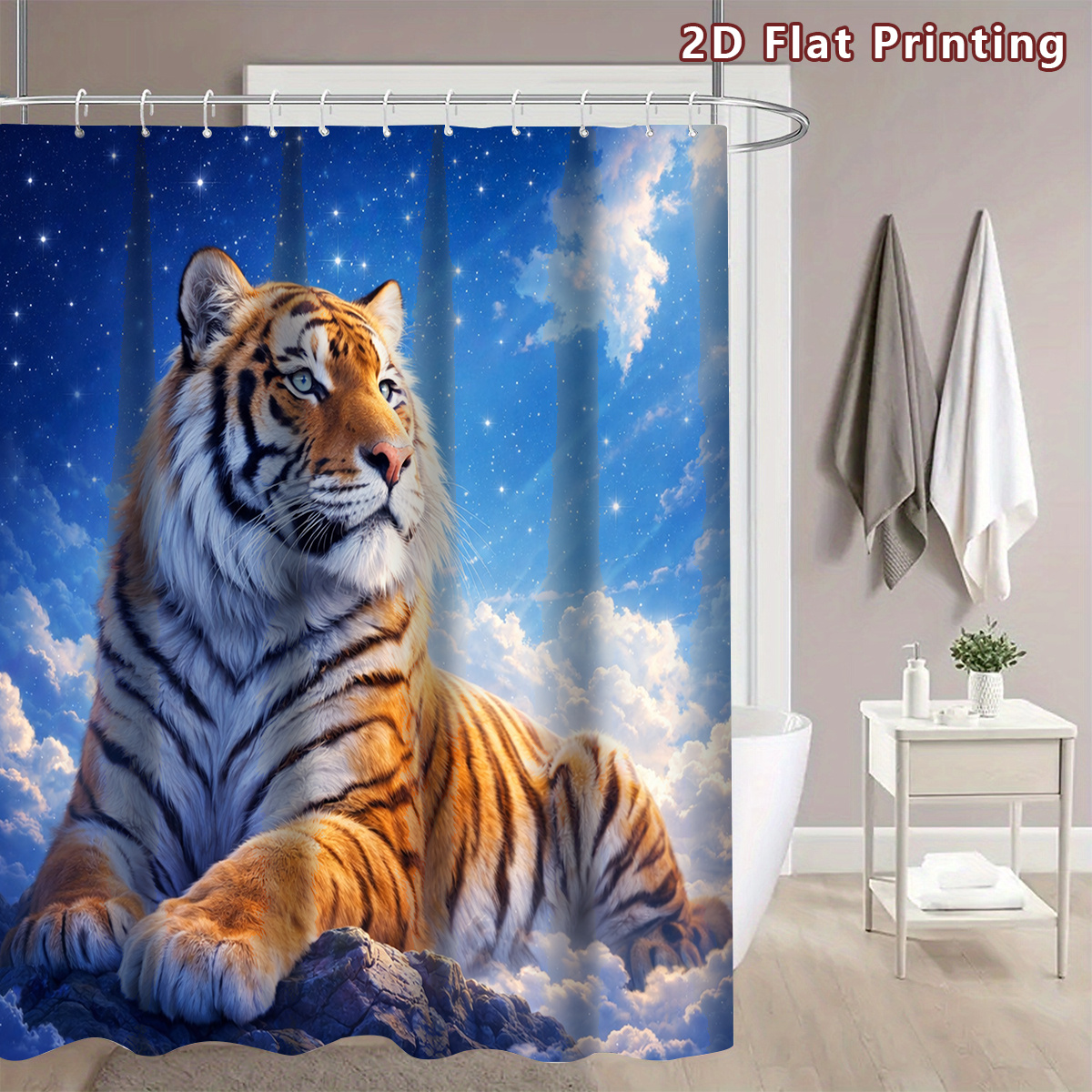 4pcs Turquoise Seashell Beach Shower Curtain Set with Accessories