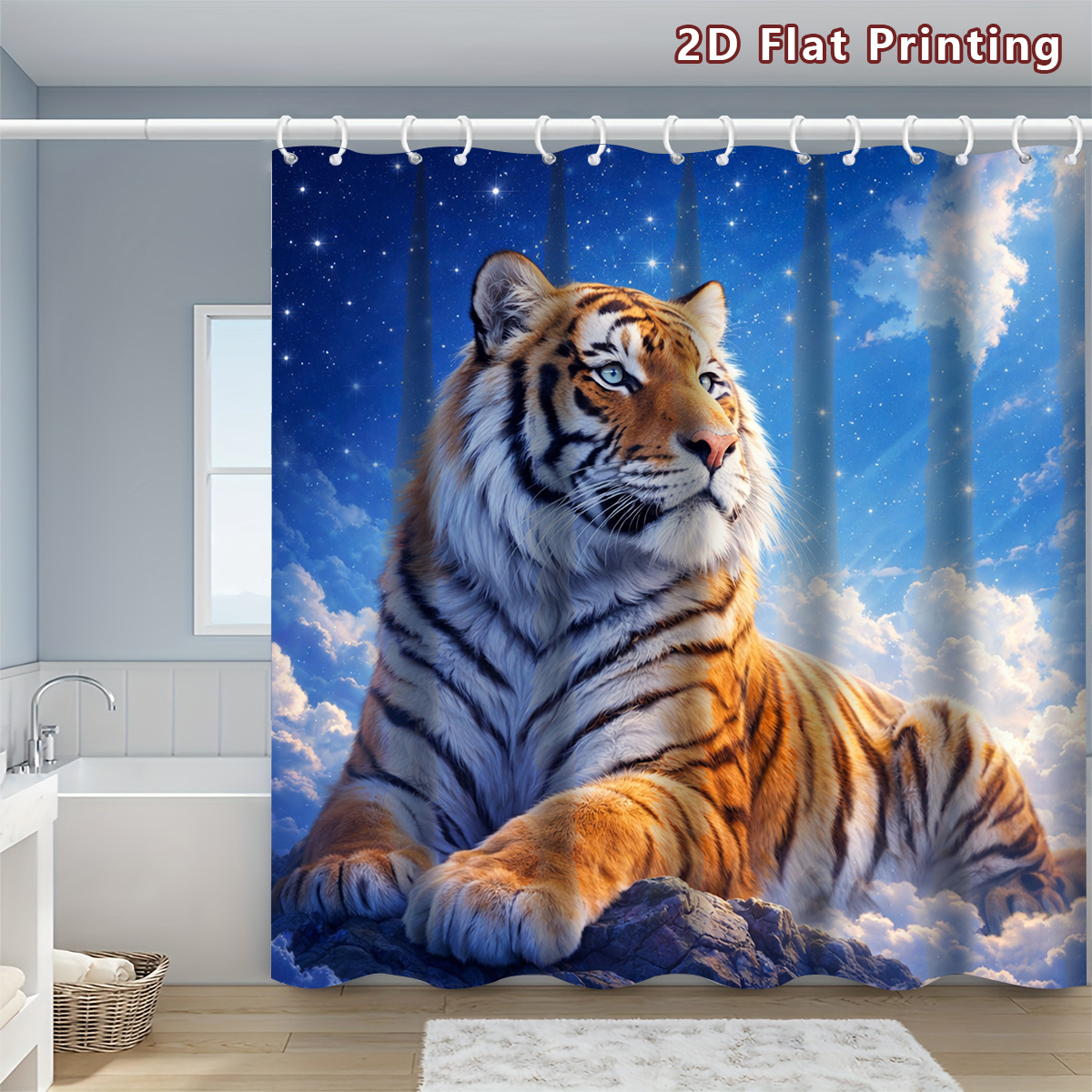 4pcs Turquoise Seashell Beach Shower Curtain Set with Accessories