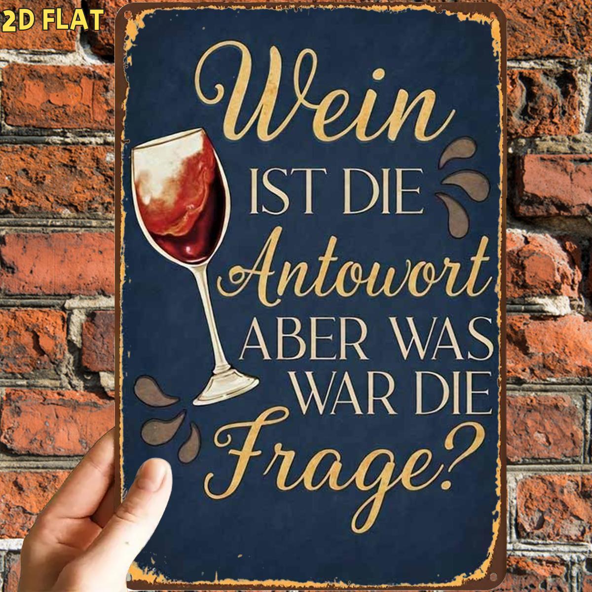 TEMU 2d Flat, 2d Flat,1pc, Funny Retro Wine Quote Vintage Signmetal Iron Sign, Pre-drilled Holes, Suitable For Indoor, Garden,outdoor, Home, Office,