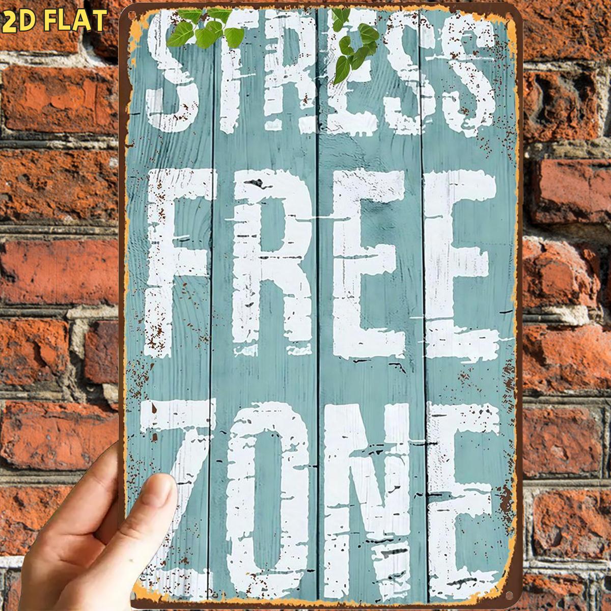 TEMU 2d Flat, 1pc, Funny Retro Zone Signmetal Iron Sign, Pre-drilled Holes, Suitable For Indoor, Garden, Outdoor, Home, Office, Toilet Decoration