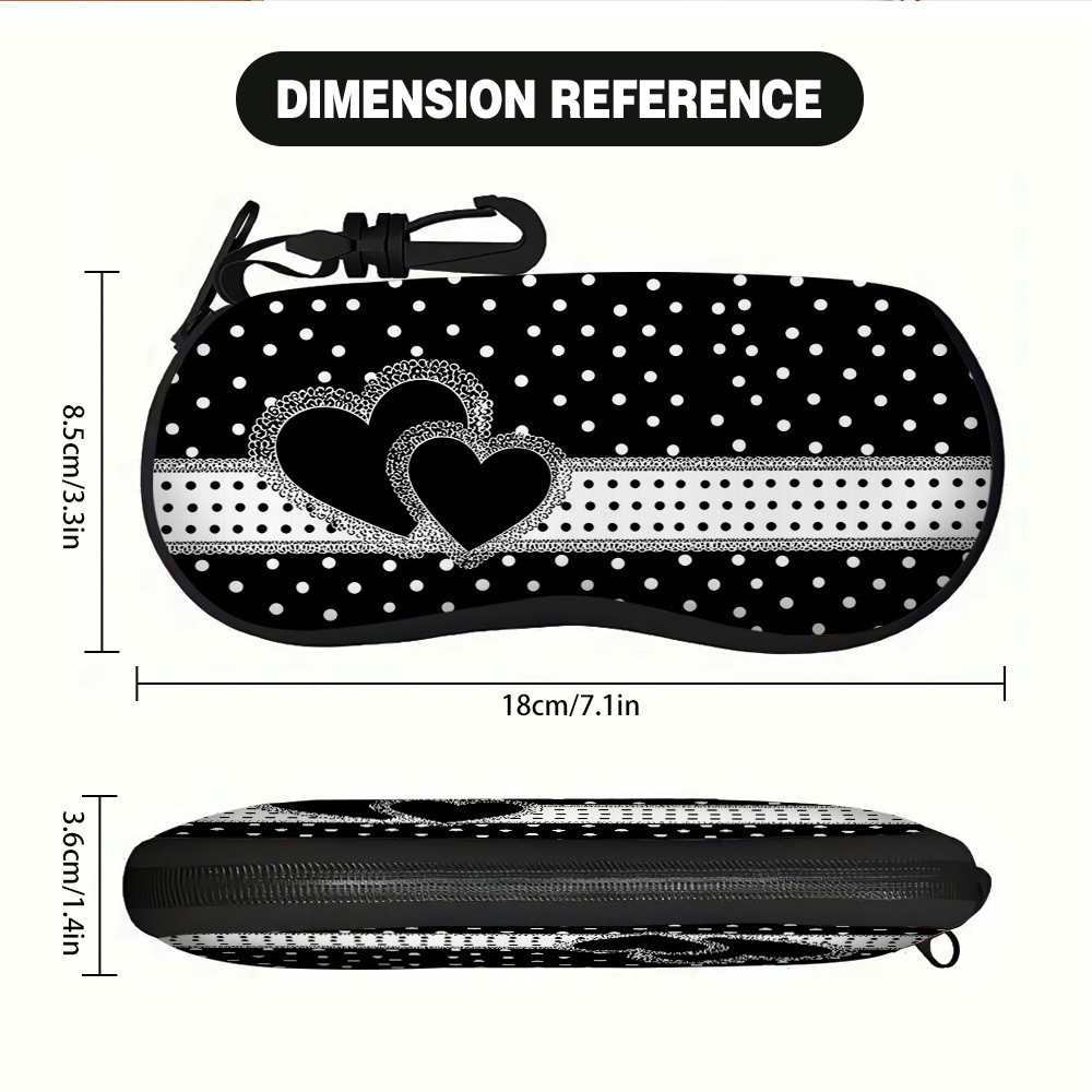 TEMU 1pc, Fun Glasses Case, Cute Zipper Eyewear Pouch With With Polka Dots Pattern, Scratch-resistant Protective Shell, Ideal Birthday Gift For Men