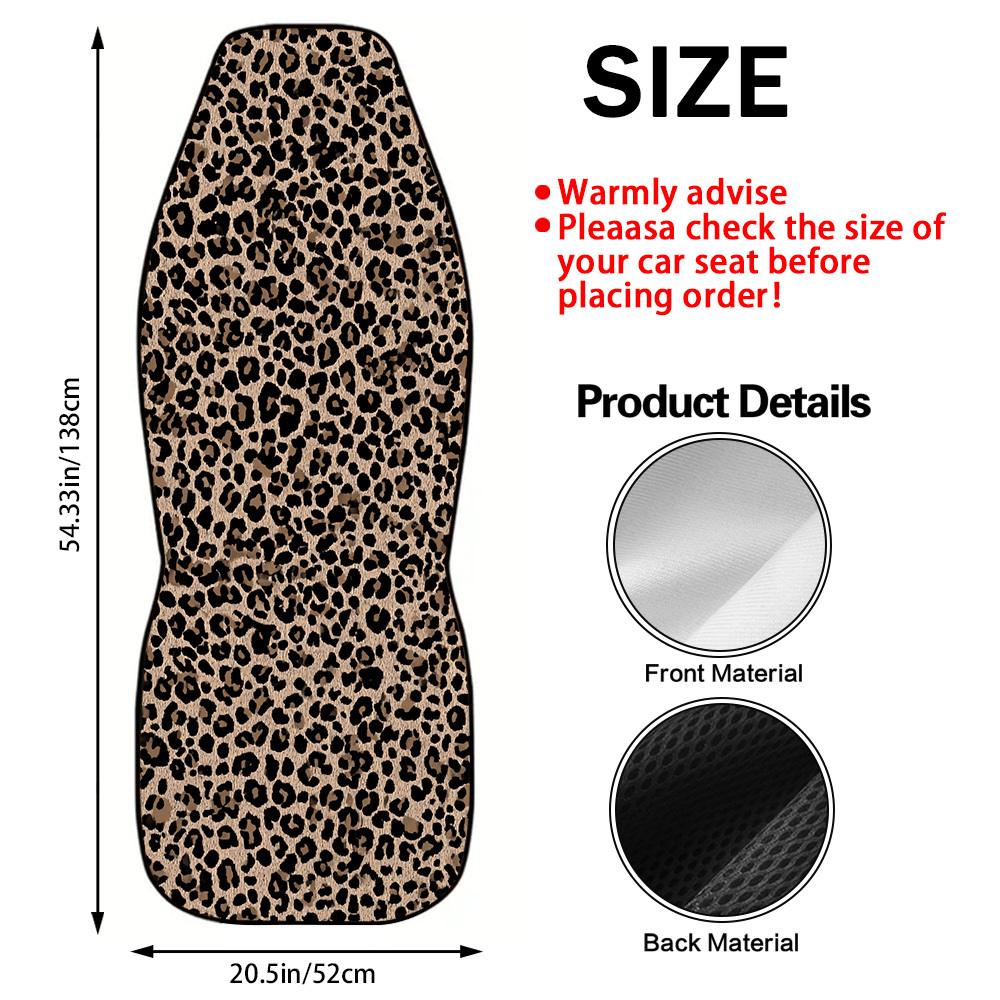 TEMU 2pcs Leopard Print Pattern Car Seat Cover Set Suit,universal Fit For Male And Female Drivers,suitable For Car Models Including Sedans, Suvs,and
