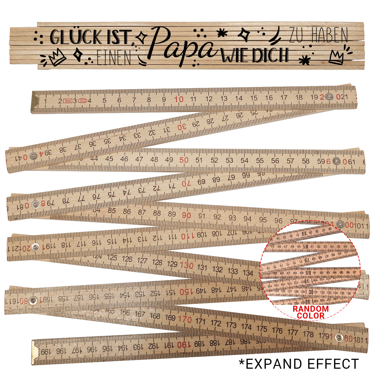 Image of German Is Having A For Dad A Folding Wooden Ruler For Dad, The Perfect Father's Day Gift, A Multi Purpose Measuring Tool For Everyday Office And Home Use. Random Color