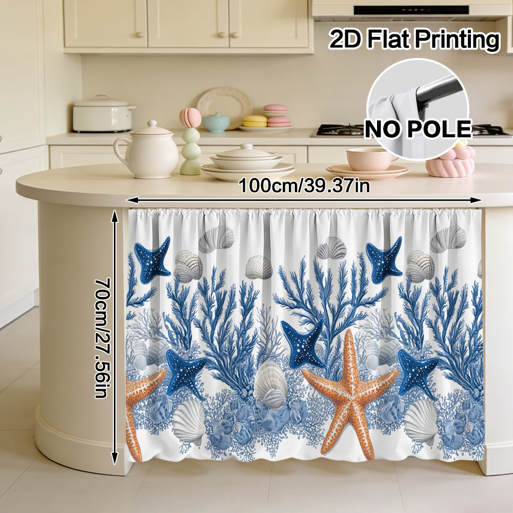 TEMU piatta 2D - piatta 2D - 1 pz Stella marina e oceaniche, decorazione per tende e armadietti, adatta per la decorazione , come bagni, soggiorni,