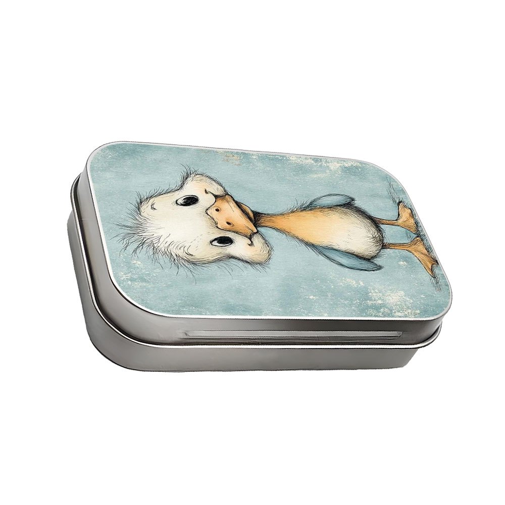 TEMU 1pc Square Metal Hinged Tin Box With Adorable , Mini Lidded Storage Bins, Storage Organizer Container, Decorative Gift Box For Desk, Bedroom,