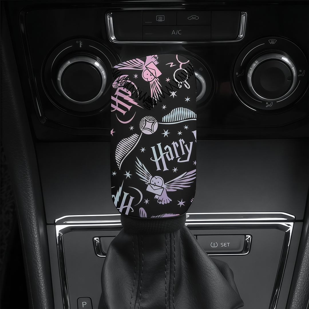 TEMU Harry Potter Car Gear Shift Cover, Magical Theme, Non-slip, Dustproof, Vehicle Interior Accessory, Suitable For Most Vehicles, Car Gear Shift