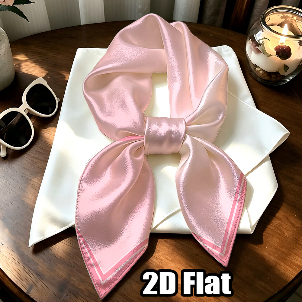 TEMU 2d Flat, 1pc, Headscarf, Fashion, Vintage, Lightweight And Elegant, Used As A Belt, Shawl, Bag Accessory, Hairband, Or Accessory. Perfect For