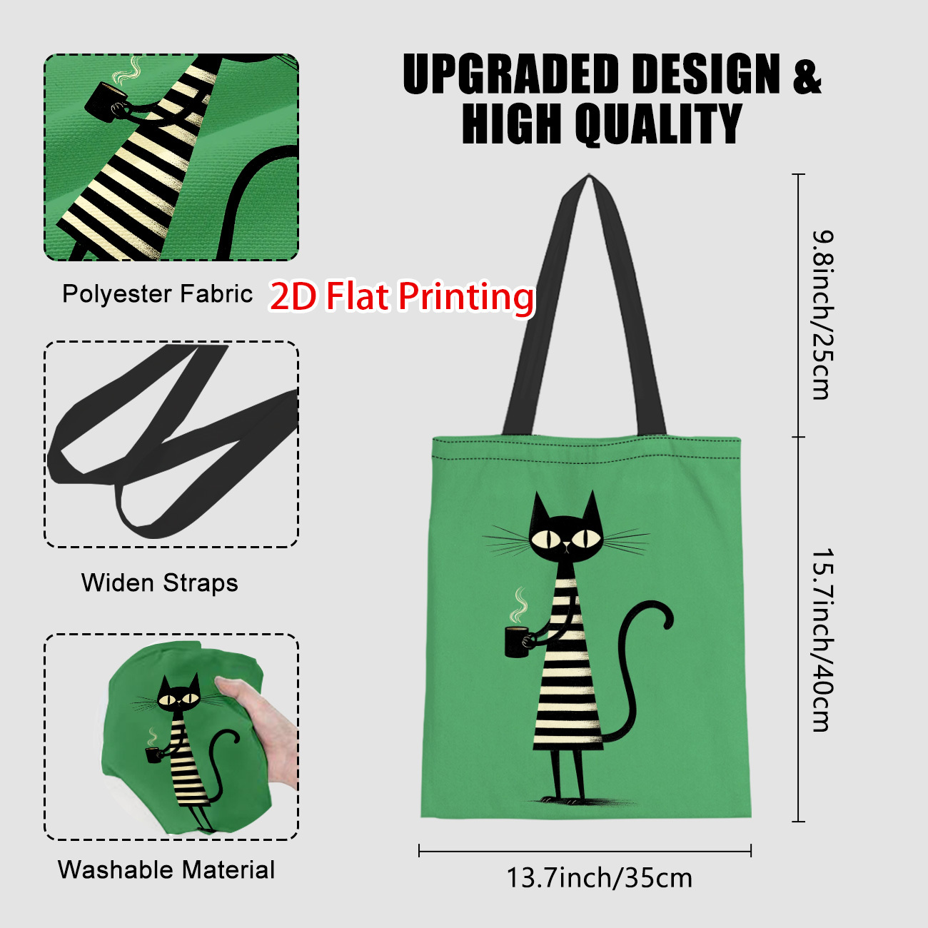 TEMU 1pc Of 2d Printed Grocery Bags Featuring A Coffee Cup, Ideal For Shopping. This Lightweight Crossbody Shoulder Bag With Fixed Straps And Is