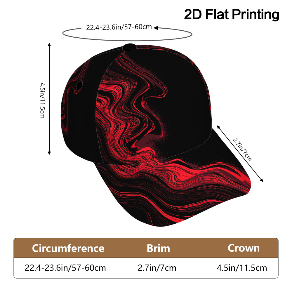 TEMU 1pc, Unisex Baseball Cap With Halloween Swirls Print Is From Polyester. Perfect For Sports And Running, Hand Washable For Convenience, Combining