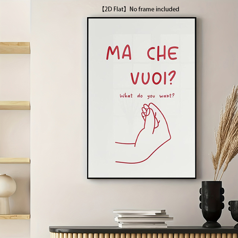 TEMU Stampa 2D piatta, 2D piatta, 2D, Stampa con Citazione Italiana, Regalo Divertente Decorazione , Pittura Creativa Divertente su Tela Decorazione