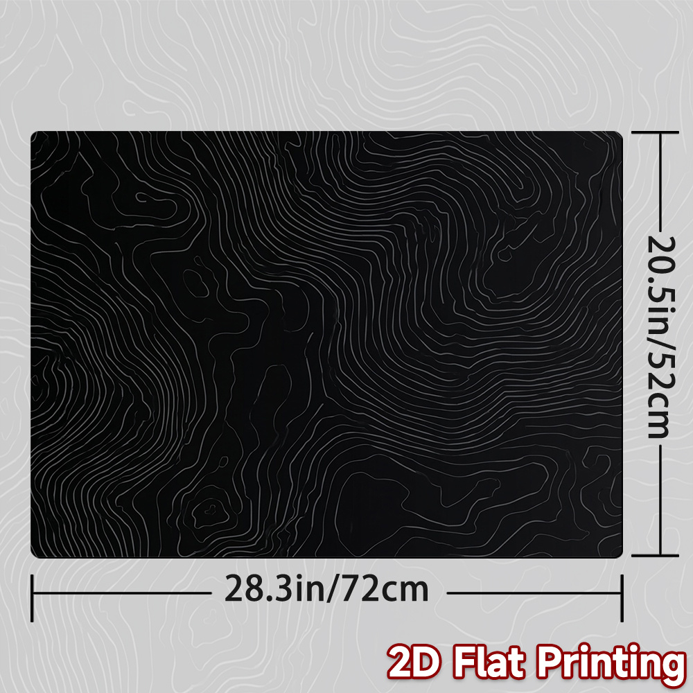 TEMU 1pc, 2d Flat Printing, Flat-printed Stove Lid Pad Protective Pad Black Contour Lines, Polyester, Perfect For Cooking Stove Protective Pad,