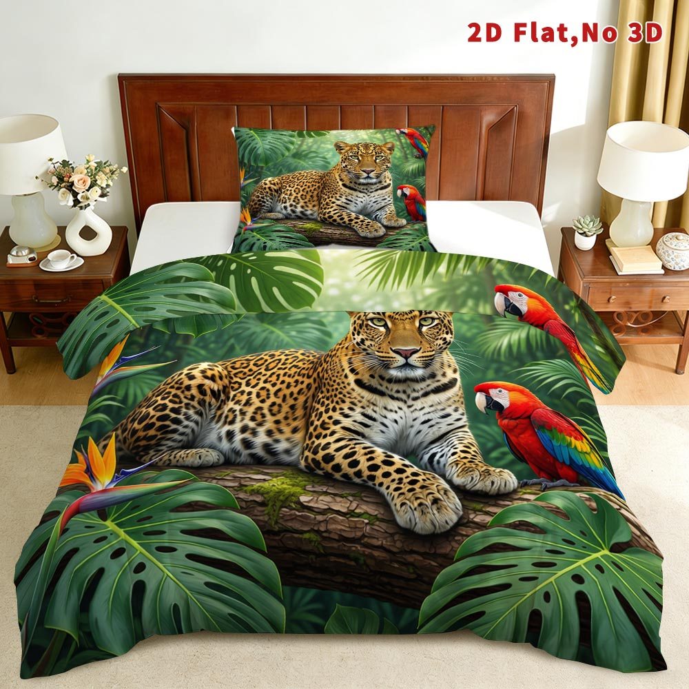 TEMU Latacaca 2d Flat Exotic Tropical Duvet Cover Set Multiple Sizes Easter Spring Suitable For Bedroom Guest Rooms All Ages Genders Comforter Cover