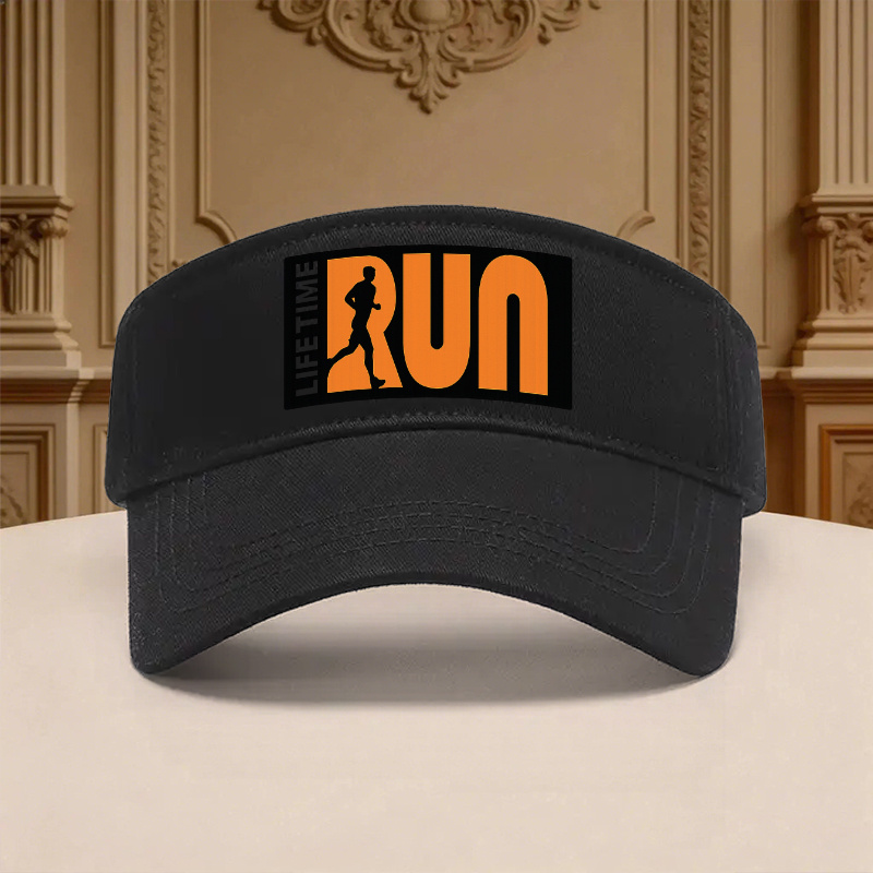 TEMU 1 "run" Printed Adjustable , Unisex Outdoor Sports Style, An Ideal Gift For Running, Fitness, And Travel, A Must-have For Enthusiasts, A